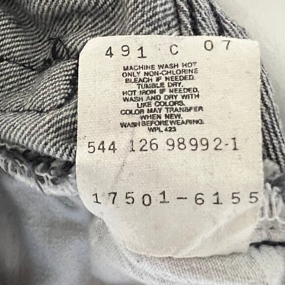 Levi's 17501 Washed Black Tapered Leg Vintage 80's Denim Jeans - Picture 7 of 7